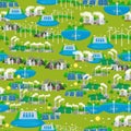 Seamless pattern renewable ecology energy, green city power alternative resources concept, environment save new