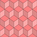 Seamless Pattern Of Repeated Pink Cubes Background