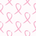 Seamless pattern with repeating pink ribbon.