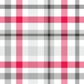 Seamless pattern. Repeating plaid tartan pink color. Check prints. Repeated scottish flannel. Madras fabric. Neutral lattice Royalty Free Stock Photo