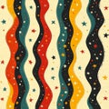 seamless pattern, Retro Christmas wavy stripes Royalty Free Stock Photo
