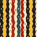 seamless pattern, Retro Christmas wavy stripes Royalty Free Stock Photo