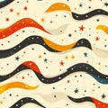 seamless pattern, Retro Christmas wavy stripes Royalty Free Stock Photo
