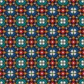 Seamless pattern with Retro Folk motifs in 6 colors