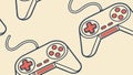 Seamless Pattern of Retro Game Controllers for Gaming Themes, vector design Generative AI Royalty Free Stock Photo