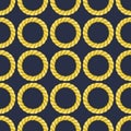 Seamless pattern with retro hand-drawn sketch golden chain on dark background. Drawing engraving texture. Great design Royalty Free Stock Photo