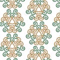 Seamless pattern retro helix green with yellow