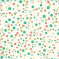 Seamless pattern with retro soft color pastel cute dots.