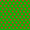 Seamless pattern in retro style with dot pattern.Christmas red balloons on a green background. Royalty Free Stock Photo