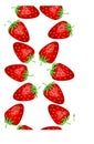 Seamless pattern with ripe, bright, juicy, colorful, large strawberries.