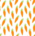 Seamless Pattern with Ripe Carrots