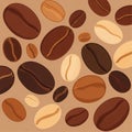 A Seamless Pattern of Roasted Coffee Beans for a Cafe or Coffee Shop, vector design Generative AI Royalty Free Stock Photo