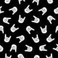 Seamless pattern - Rock. Hand sign Royalty Free Stock Photo