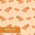 Seamless pattern with rolls bread