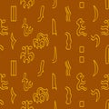 Seamless pattern with Rongorongo glyphs Royalty Free Stock Photo