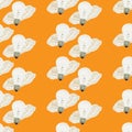 Seamless pattern with rope and light bulb on orange background
