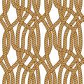 Seamless pattern rope woven vector, abstract illustrative background. Tangled cord stylish illustration. Usable for