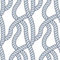 Seamless pattern rope woven vector, abstract illustrative background. Navy tangled marine ropes endless design. Usable for fabric