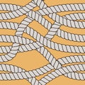 Seamless pattern rope woven vector, abstract illustrative background. Tangled cord stylish illustration. Usable for fabric,