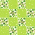 Seamless pattern with roses on a background with squares