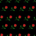 Seamless pattern with roses. Drawing by hand. Vector illustration.