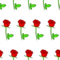 Seamless pattern from roses flowers of contour vector