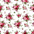 Seamless pattern roses and freesia.