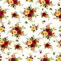 Seamless pattern with roses and freesia.