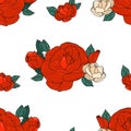 Seamless pattern with roses Royalty Free Stock Photo