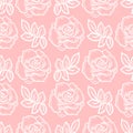 Seamless pattern with roses linear