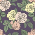 Seamless pattern with roses Vintage design