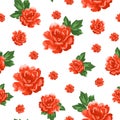 Seamless pattern with roses. Vintage floral background. Vector illustration