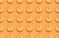 Seamless pattern with round cookies with filling on a sand-colored background
