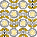 Seamless pattern Round Flowers