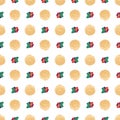 Seamless pattern with round pancake