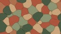 Pebblestone Pattern with Rounded Shapes in Earthy Red, Green, and Tan Colors image Royalty Free Stock Photo