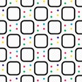Seamless pattern Rounded squares with colorful dots on white background Royalty Free Stock Photo