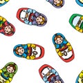 Seamless pattern with russian doll Royalty Free Stock Photo