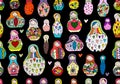 Seamless pattern with russian nesting dolls, Matryoshka Royalty Free Stock Photo