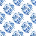 Seamless pattern with Russian ornament Gzel Royalty Free Stock Photo