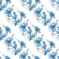 Seamless pattern with Russian ornament Gzel