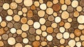 Seamless pattern and rustic texture created by natural pebbles on stone wall with earthy colors, offering an organic feel Royalty Free Stock Photo