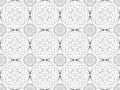 Seamless pattern of Sacred Mandala template to print and color. Round design element isolated on white background. Circles Royalty Free Stock Photo