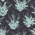 Seamless pattern with sagebrush. Rustic floral background.