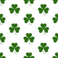 Seamless pattern with Saint Patricks shamrock symbols