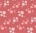Seamless pattern of sakura flowers in vector