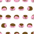 Seamless pattern with sakura mochi characters vector illustration Royalty Free Stock Photo