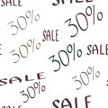 Seamless pattern `30 % sale `.