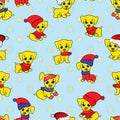 Seamless pattern with Santa pappies Royalty Free Stock Photo