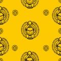 Seamless pattern scarab beetle egypt Royalty Free Stock Photo